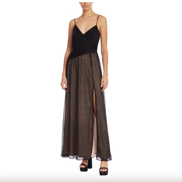 Jewel Badgley Mischka Metallic Maxi Dress with Side Slit - NWT, but Flawed - 14 - Picture 1 of 16